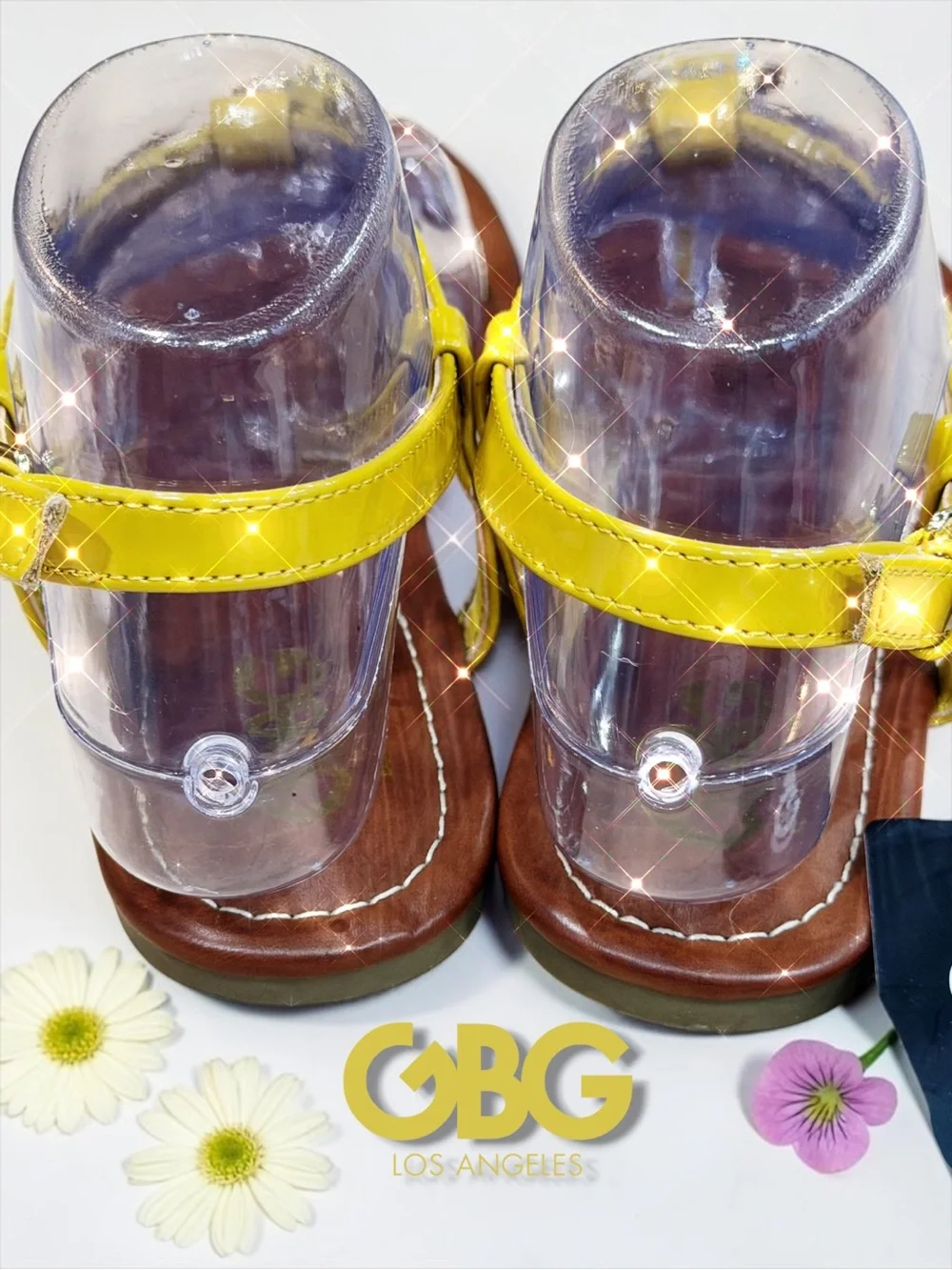 NWT GBG Los Angeles Yellow Patent Crystal 